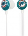 iHip NFF10200MIA NFL Miami Dolphins Mini Ear Buds, Orange/White/Green