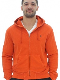 Polo Ralph Lauren Men's Classic Fleece Hoodie Hood Shirt Orange Size L