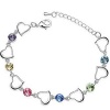 LadyHouse S925 Pure Silver Romantic Beautiful Heart-Shaped Stars Female Bracelet