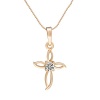 Romantic Time Cubic Diamond 18k Rose Gold Plated Cross Love Pendant Necklace