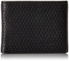 John Varvatos Star USA Men's Perforated Leather Slim Fold Wallet, Black, One Size