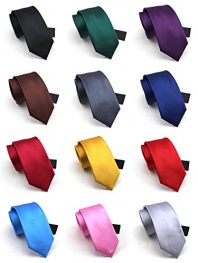 Elviros Mens Eco-friendly Handmade Solid Color Regular Width Tie 3'' (8cm)