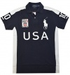 Polo Ralph Lauren Men's Custom Fit Big Pony USA Graphic Polo Shirt (Small, RL Navy/White)