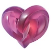 LALIQUE Fuchsia Heart Paperweight