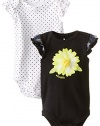 Baby Starters Baby-Girls Newborn 2 Pack Bodysuit with Daisy and Flutter Sleeve