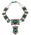 Btime Lady Green Badge Synthetic Diamonds Necklace