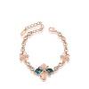 O4U Genuine Austrian Blue Crystals with Opal Flower Gold Plating Bracelet