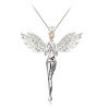 Angel Blessing Collarbone Chain Angell Shape Pendant Necklace for Women 16