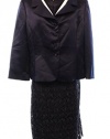 Tahari By ASL Navy Women's Four-Button Skirt Suit Set
