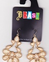 Brash Faux Pearl Design Drop Earrings -Ivory & Gold-