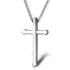 Double FNT Women's Stainless Steel Plated Fine Pure Cross Shaped Pendant Necklace