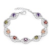 iCAREu Silver Plated Cloud Shape Charm Adjustable Bracelet with Colourful Zircons