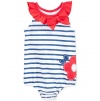 First Impressions Baby Girls Red White & Blue Striped Romper - 3-6M