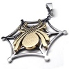 Mens Pendant Necklace Jewelry Stainless Steel Chians Spider Gold Silver 18-26 Inch by Aienid