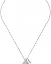 Hershey Jewelry Sterling Silver White Diamonds 0.24 cttw XLarge Flat Back Pendant, 20