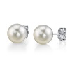 Zealmer 925 Sterling Silver White and Pink Color Freshwater Pearl Stud Earrings Ear Stud