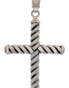 1974 Luxury Artisan Crafted Sterling Silver Cable Cross Pendant, 2 1/2