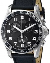 Victorinox Men's 241493 Chrono Classic Stainless Steel Watch with Black Leather Band