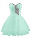 BessWedding Sweetheart Pageant Party Dress Short Party Prom Dress Aqua Size 10