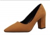 iMaySon(TM) Womens European Vintage Simple Comfortable Suede Leather High Heels Cusp Pump