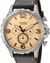 Fossil Men's JR1512 Nate Chronograph Dark Brown Leather Watch