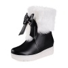 VogueZone009 Women's Kitten-Heels Round Closed Toe Artificial Cow Leather Pull-on Boots
