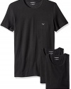 Emporio Armani Men's 3-Pack Crew Neck Lift T-Shirt, Black, X-Large