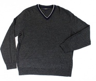 Club Room Mens Small V-Neck Tipped Pullover Sweater