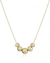 14k Yellow Gold Five-Bead Station Necklace, 18