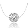 925 Sterling Silver Necklaces for Women with Pendant Cut Beads Ball Chain Necklace Charm Jewelry