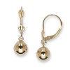 14k Yellow Gold Large Ball Drop Leverback Earrings - Measures 27x8mm - JewelryWeb