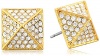 Vince Camuto Gold and Crystal Pave Stud Earrings