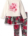 GUESS Girls' Tunic and Legging Set, Flower Lace Pink Combo, 24M