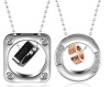 Daesar His & Hers Necklace Set Couples Pendant Necklace Stainless Steel Love Words Pendant