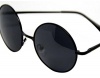 Rocks Unisex Fashion Retro Round Boss Big Frame Sunglasses(Black)