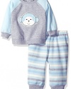 Little Me Baby Boys' Sweatshirt and Pant Set, Blue Stripe, 6 Months