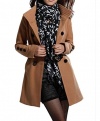 xiaokong Womens Slim Fit Elegant Double Breasted Comfy Woolen Coat