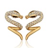 Gnzoe Jewelry, 18K Gold Stud Earrings Women Kissing Snake Crystal Eco Friendly