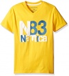 Nautica Little Boys Short Sleeve N83 Nautica Typography Graphic Tee, Gold, Medium/5-6