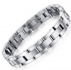 Mens Sleek Titanium Steel Magnetic Therapy Bracelet in Velvet Gift Box with Free Link Removal Tool,9