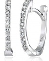 Roberto Coin Perfect Diamond 18k White Gold Huggy Hoop Earrings (1/5cttw, G-H Color, SI1 Clarity)
