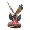 Patriotic Eagle In Flight Statue Figurine American Flag American Pride