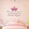 Custom Made Once Upon a Time Personalized Name Princess Crown Wall Decal Wall Stickers Quotes Art Nursery Vinyl Kids Decor-you Choose Name and Color