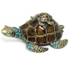 Welforth Turtle on Turtle Jewelry Box w/ Crystals