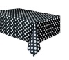 Polka Dot Plastic Tablecloth, 108 x 54, Black