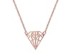 925 Rose Gold Sterling Silver Necklace |Diamond Shaped Pendant with Sparkling CZ Stone