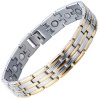 Stainless Steel Man Magnetic Bracelet Energy Link Gold Silver with Magnets and Free Link Removal Tool