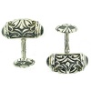 Scott Kay Mens Cuff links Sterling Silver Engraved with Oval Onyx