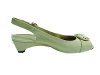 Stuart Weitzman Womens Springtime Beige Patent Leather Peep-toe Kitten 2 Heel Slides Sandals Size 8.5 N, AA