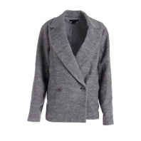 Theory Womens Lianamar Wool Blend Textured Double-Breasted Blazer